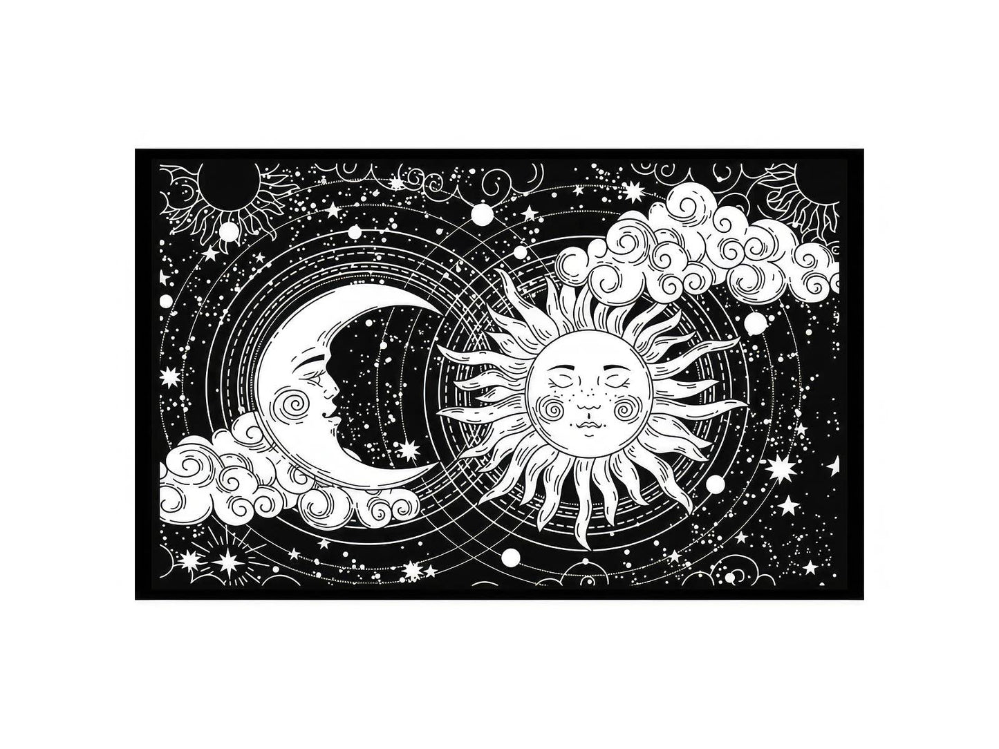 Sun Moon Cloud Stars Twin Tapestry