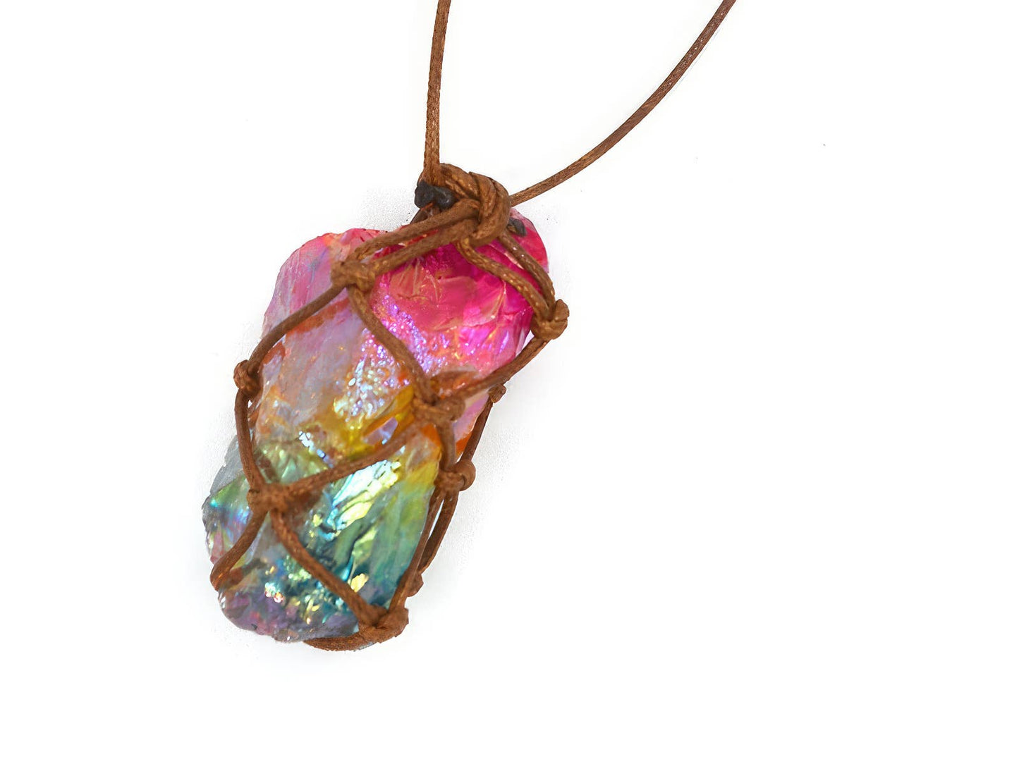 Large Chakra Healing Crystal Necklace
