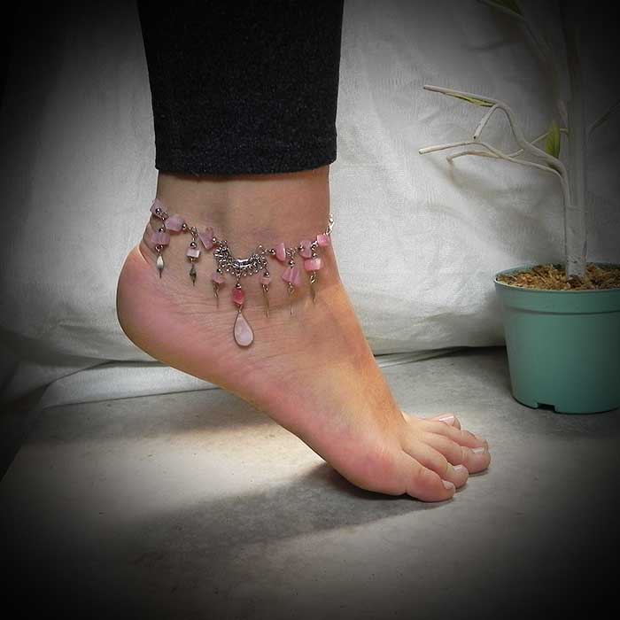 Alpaca And Natural Stone Anklet