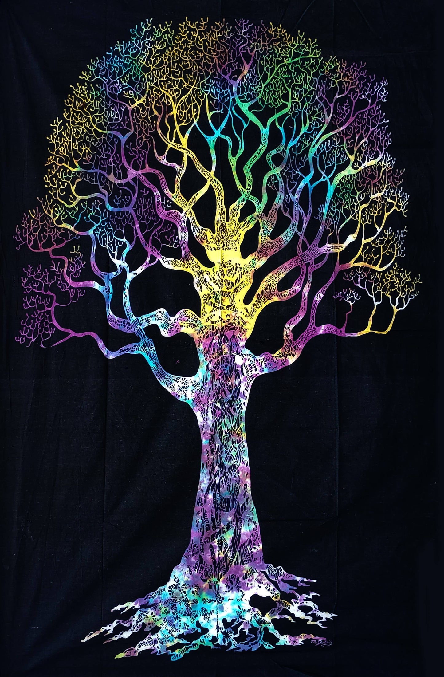 Tye Dye Tree of Life Twin Size Tapestry